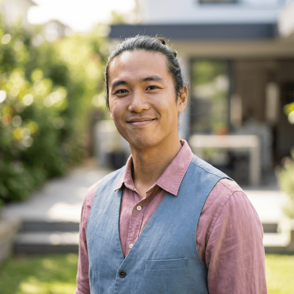 Marcus Chen smiling in an outdoor park